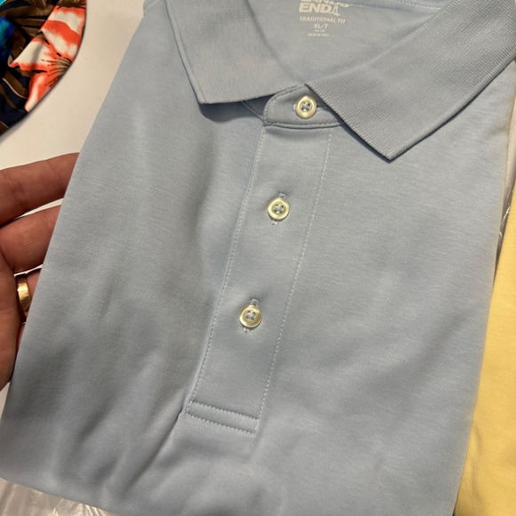 Set of‎ 3 Lands' End Short Long Sleeve Original Supima Polo Men's XL TALL - Blue - Picture 8 of 11